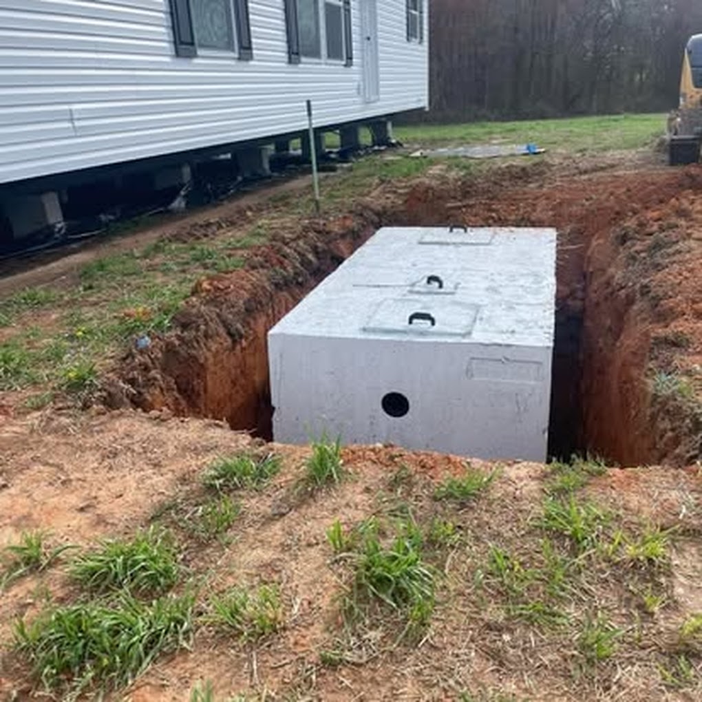 Installed septic tank